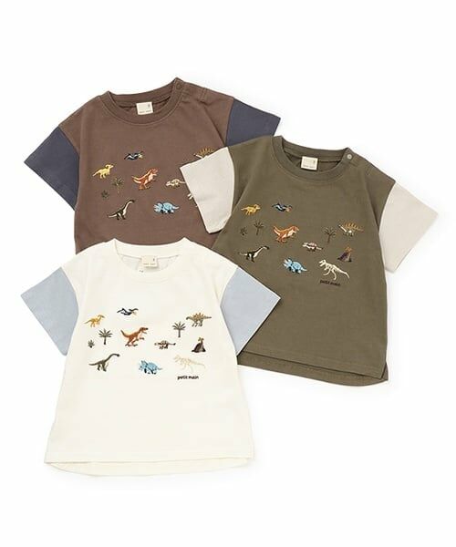 petit main / プティマイン Tシャツ | 恐竜刺しゅう半袖Tシャツ | 詳細16