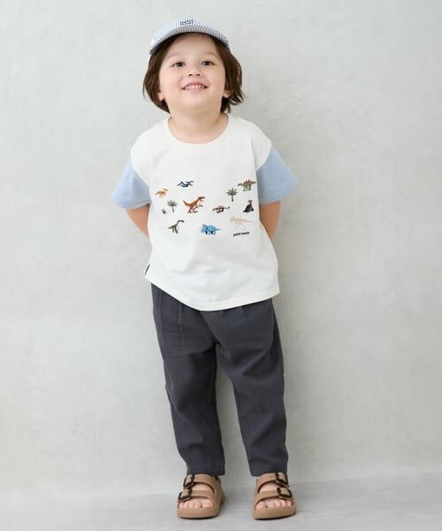 petit main / プティマイン Tシャツ | 恐竜刺しゅう半袖Tシャツ | 詳細2