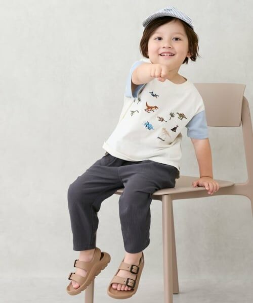 petit main / プティマイン Tシャツ | 恐竜刺しゅう半袖Tシャツ | 詳細3