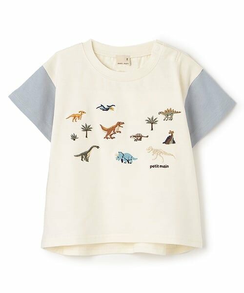 petit main / プティマイン Tシャツ | 恐竜刺しゅう半袖Tシャツ | 詳細6