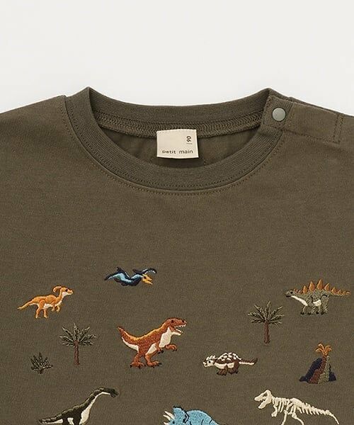 petit main / プティマイン Tシャツ | 恐竜刺しゅう半袖Tシャツ | 詳細9
