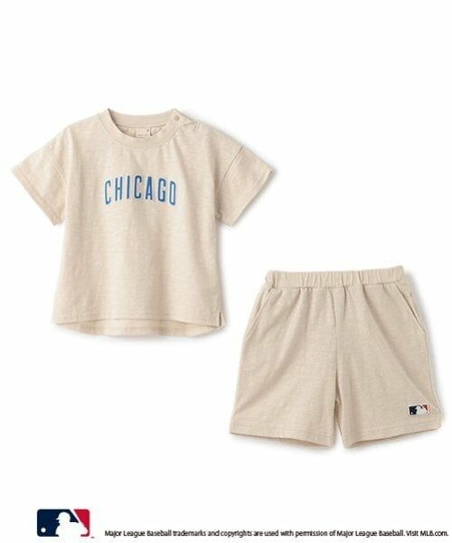 petit main / プティマイン ミニ丈・ひざ丈ワンピース | 【MLB】カットソーセットアップ（薄ベージュ）