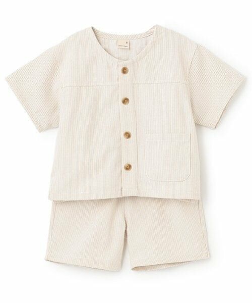 petit main / プティマイン ミニ丈・ひざ丈ワンピース | 布帛半袖セットアップ（ストライプ）