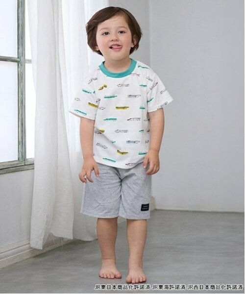 petit main / プティマイン ルームウェア | 【新幹線】BOYSパジャマ（オフ ホワイト）