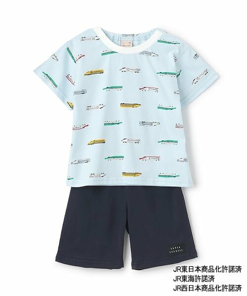 petit main / プティマイン ルームウェア | 【新幹線】BOYSパジャマ（ライト ブルー）