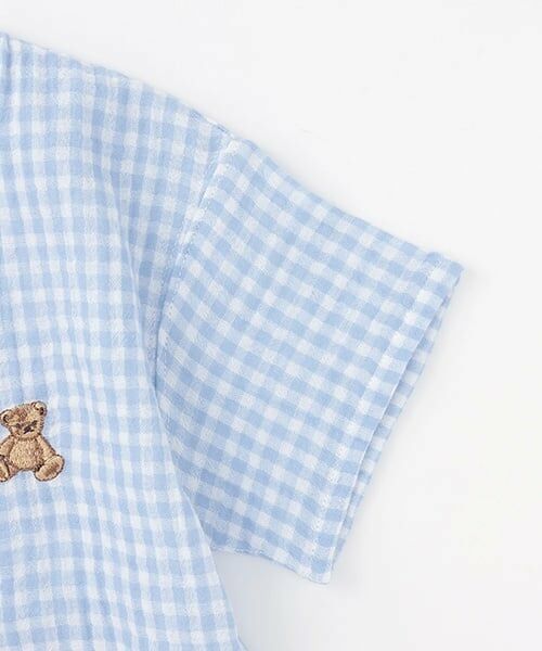 petit main / プティマイン ルームウェア | 【リンク】くま刺しゅうWガーゼパジャマ(キッズ) | 詳細8