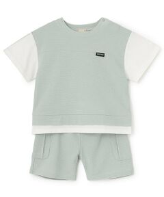 petit main / プティマイン ミニ丈・ひざ丈ワンピース | 【接触冷感】ドッキングカットセットアップ