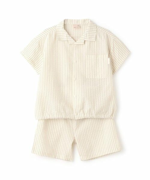 petit main / プティマイン シャツ・ブラウス | 【接触冷感】布帛セットアップ（生成）