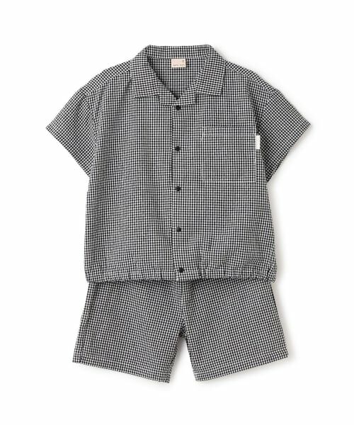 petit main / プティマイン シャツ・ブラウス | 【接触冷感】布帛セットアップ（黒）