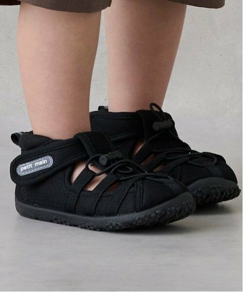 petit main / プティマイン サンダル | 水抜きソールサンダル(黒)