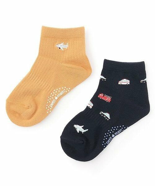 petit main / プティマイン ソックス | BOYS吸水速乾ソックス2P(カラシ)