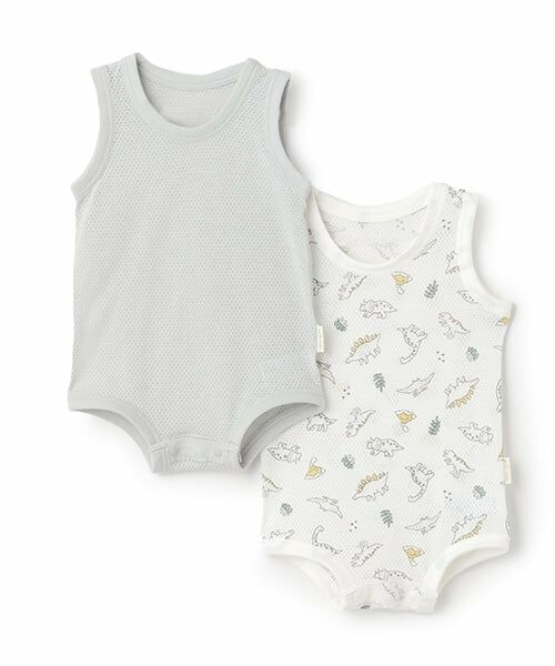 petit main / プティマイン ロンパース | 【弱酸性】メッシュタンクロンパース（ライト グリーン）