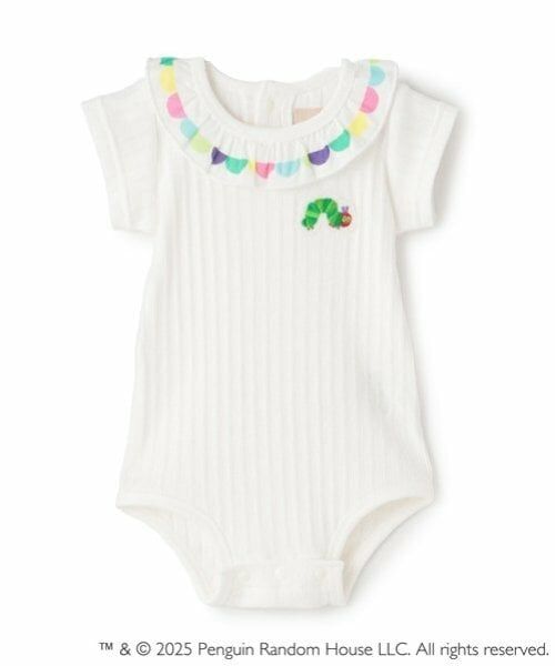 petit main / プティマイン ロンパース | 【はらぺこあおむし】フリル衿ロンパース（オフ ホワイト）