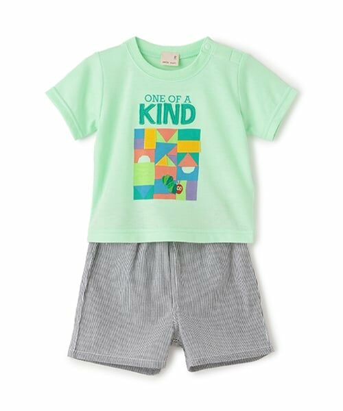 petit main / プティマイン ベビー・キッズウエア | 【はらぺこあおむし】アソートセットアップ（イエロー グリーン）