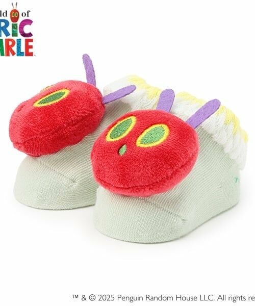 petit main / プティマイン ベビー・キッズウエア | 【はらぺこあおむし】モチーフカップソックス（ライト グリーン）