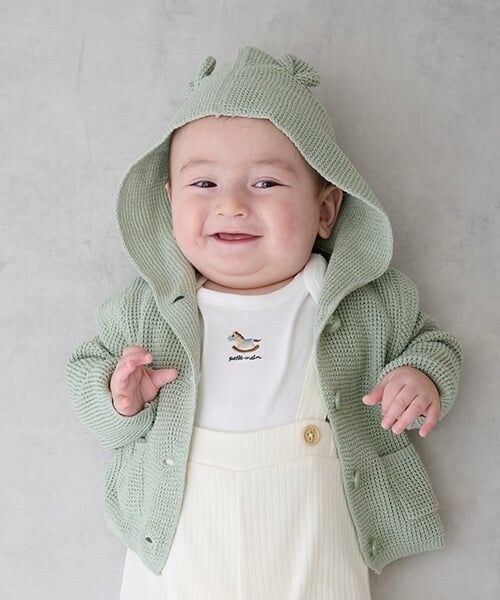 petit main / プティマイン ベビー・キッズウエア | 耳つきカーディガン | 詳細1