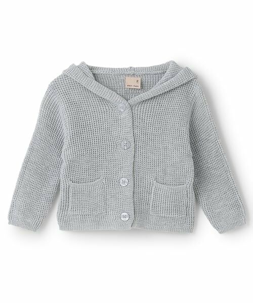 petit main / プティマイン ベビー・キッズウエア | 耳つきカーディガン（トップ グレー）