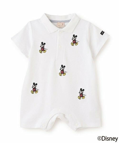 petit main / プティマイン ロンパース | 【Disney】刺しゅうポロカバーオール（アイボリー）