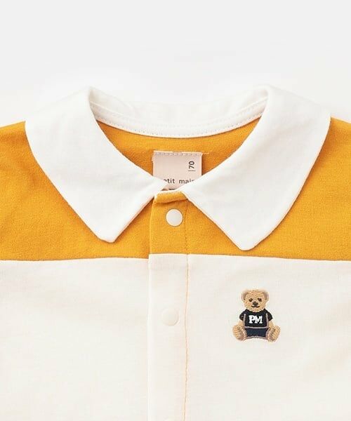 petit main / プティマイン ロンパース | 切替ラガーカバーオール | 詳細2