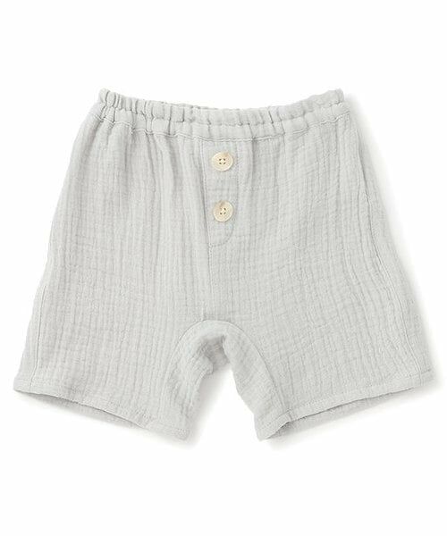 petit main / プティマイン ベビー・キッズウエア | Wガーゼショートパンツ（ライト グリーン）