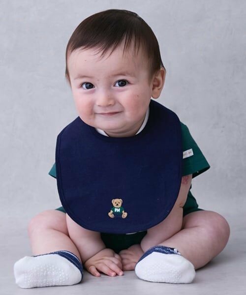 petit main / プティマイン スタイ・ビブ | クマアップリケスタイ | 詳細1