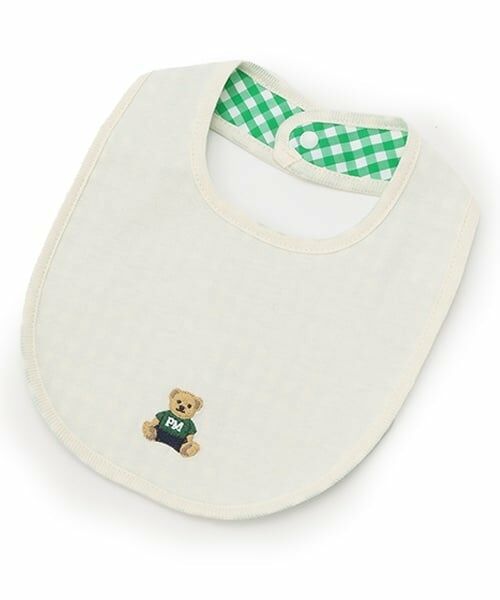 petit main / プティマイン スタイ・ビブ | クマアップリケスタイ（アイボリー）