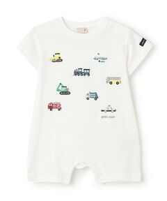 petit main / プティマイン ロンパース | 【リンク】働く車刺しゅうカバーオール
