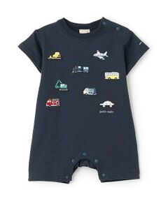 petit main / プティマイン ロンパース | 【リンク】働く車刺しゅうカバーオール