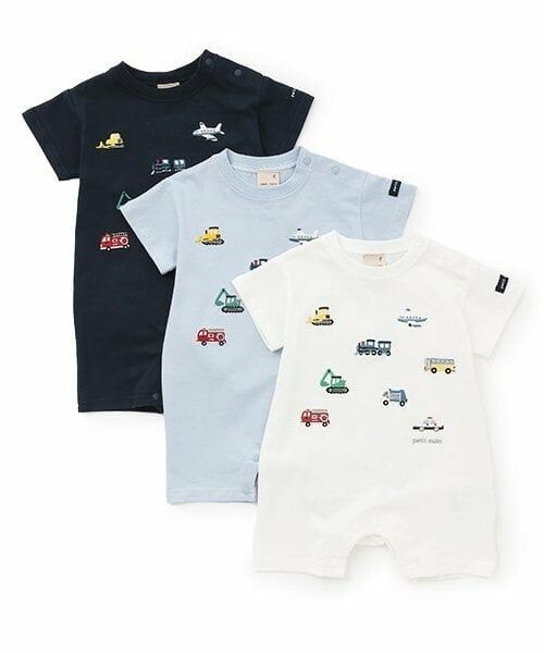 petit main / プティマイン ロンパース | 【リンク】働く車刺しゅうカバーオール | 詳細9