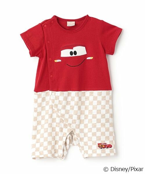 petit main / プティマイン ロンパース | 【Disney】フェイスグラフィックカバーオール（赤）