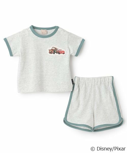 petit main / プティマイン ベビー・キッズウエア | 【Disney】アップリケセットアップ（シロ杢）