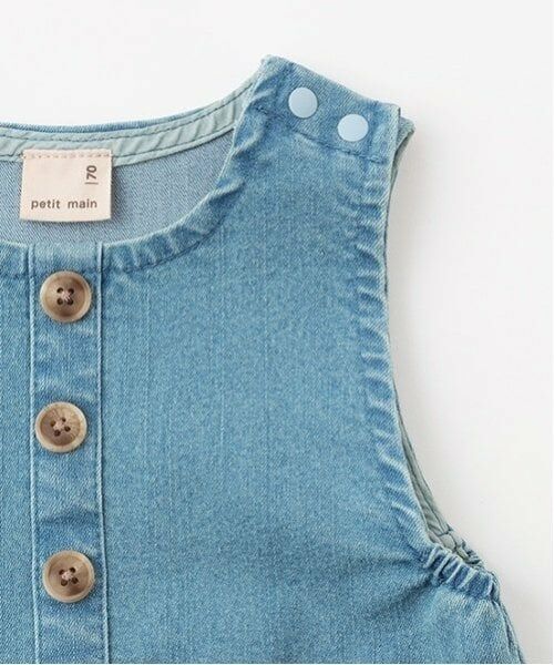 petit main / プティマイン ロンパース | デニムショートオール | 詳細4