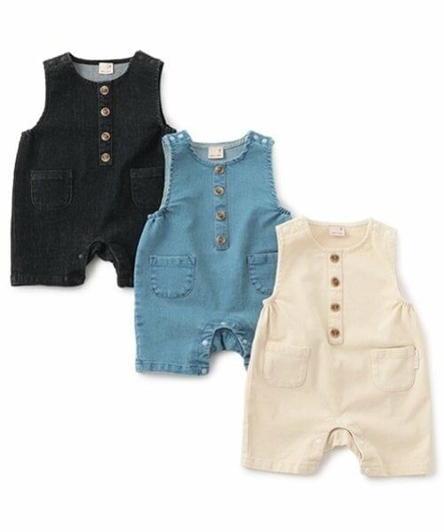 petit main / プティマイン ロンパース | デニムショートオール | 詳細8