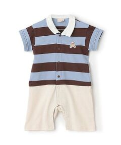 petit main / プティマイン ロンパース | 【リンク】半袖ラガーカバーオール