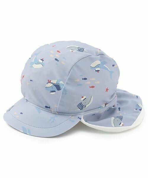 petit main / プティマイン 水着・スイムグッズ | 【SWIM】総柄日除けスイムキャップ（ライト ブルー）