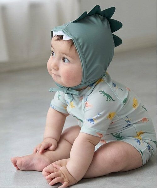 petit main / プティマイン 水着・スイムグッズ | 【SWIM】なりきりキャップつき総柄水着 | 詳細1