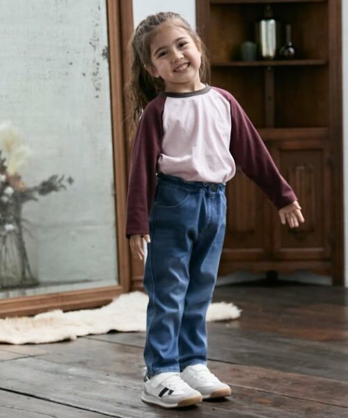 petit main / プティマイン その他パンツ | 【Lee】カットデニムパンツ（サックス）