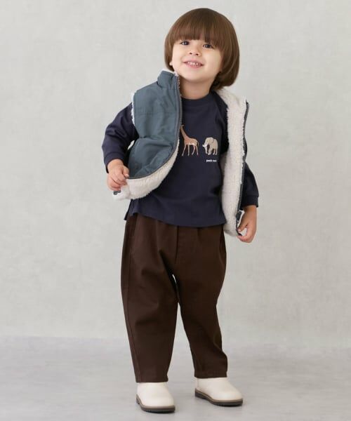 petit main / プティマイン その他パンツ | わんぱくテーパードパンツ（茶）