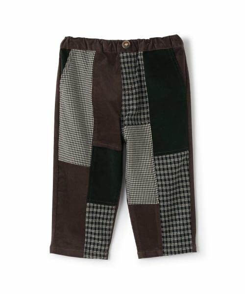 petit main / プティマイン その他パンツ | パッチワークパンツ（グリーン）