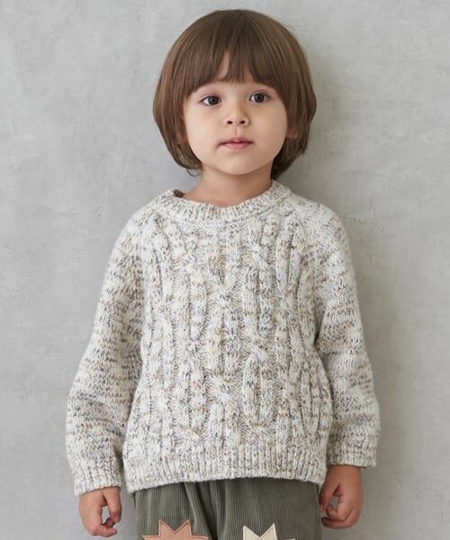 petit main / プティマイン ニット・セーター | 【ウォッシャブル】MIX糸ニット（ベージュ）