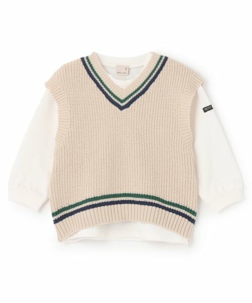 petit main / プティマイン ニット・セーター | 【ウォッシャブル】ニットベストセット（アイボリー）