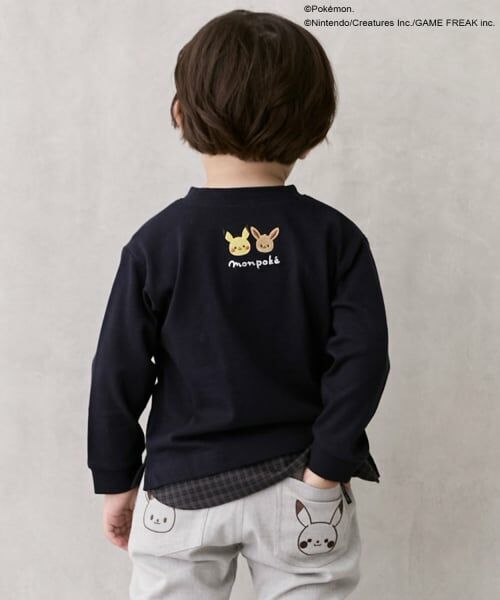 petit main / プティマイン Tシャツ | 【モンポケ】刺しゅう長袖T | 詳細1