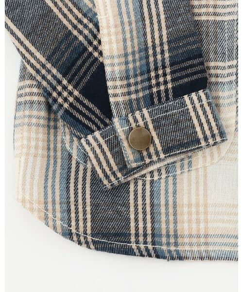 petit main / プティマイン シャツ・ブラウス | 【Lee】デニム・チェックシャツ | 詳細6