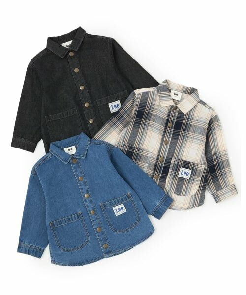 petit main / プティマイン シャツ・ブラウス | 【Lee】デニム・チェックシャツ | 詳細8