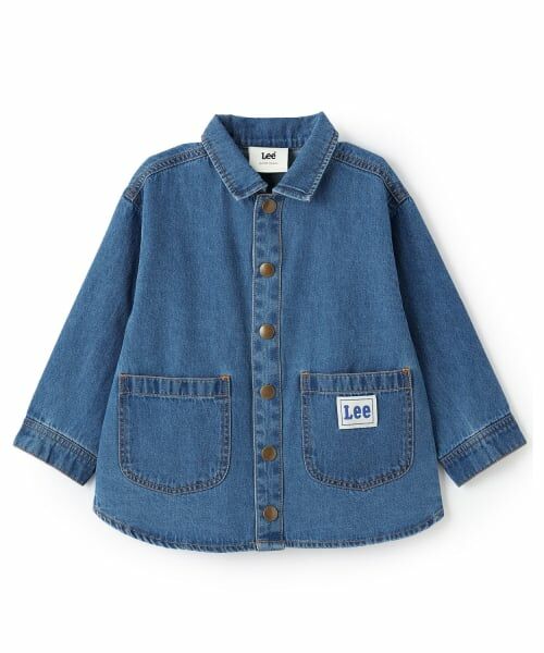 petit main / プティマイン シャツ・ブラウス | 【Lee】デニム・チェックシャツ（ブルー）