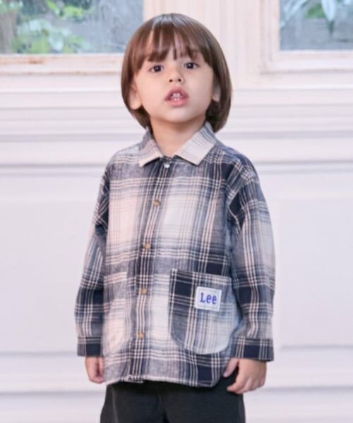 petit main / プティマイン シャツ・ブラウス | 【Lee】デニム・チェックシャツ（マルチ）