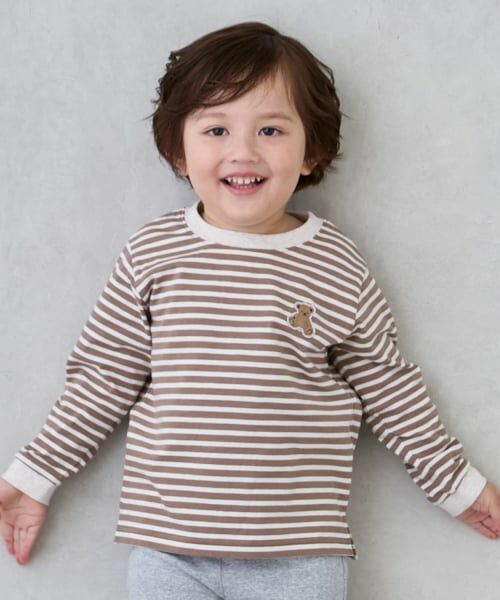 petit main / プティマイン Tシャツ | 【プティプラ】BOYS長袖Tシャツ（ベージュ）