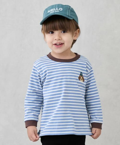 petit main / プティマイン Tシャツ | 【プティプラ】BOYS長袖Tシャツ（ブルー）