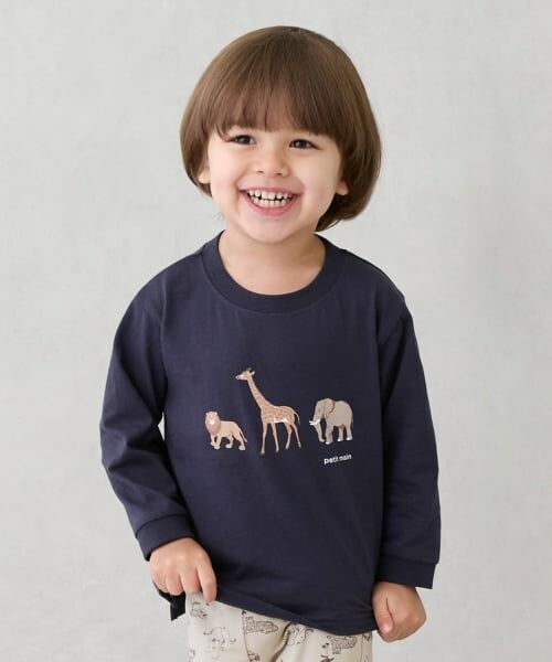 petit main / プティマイン Tシャツ | 【プティプラ】BOYS長袖Tシャツ（チャコール）