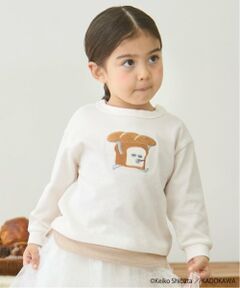 petit main / プティマイン Tシャツ | 【パンどろぼう】アップリケ長袖Tシャツ